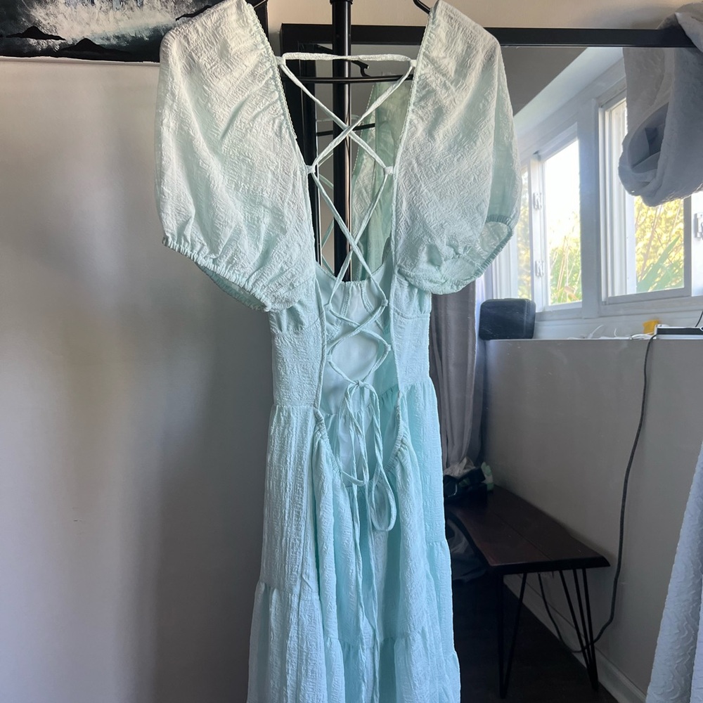 Forever 21 Light Blue Backless Dress